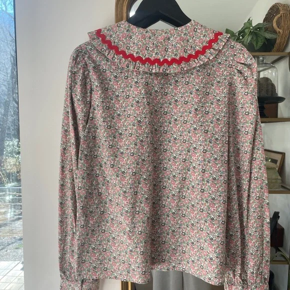 English Factory Floral Blouse with Red Accents - Picture 3 of 4
